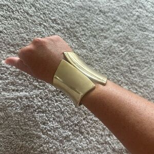 Gold costume jewelry bracelet cuff